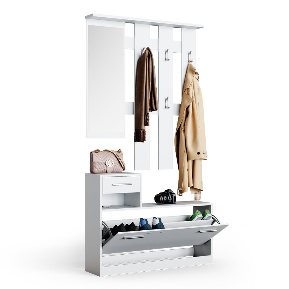 Vicco Garderobe Billy, Weiß, 100 x 111.6 cm