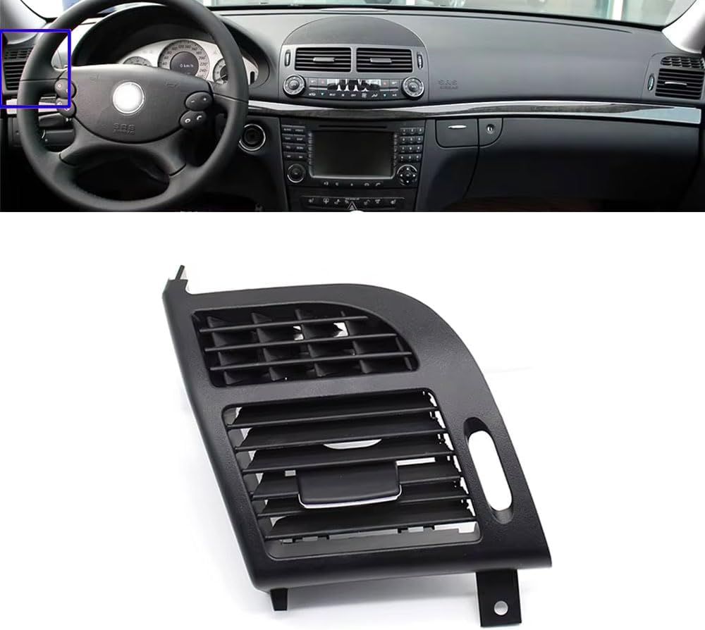Compatible with Mercedes Benz E Class W211, Front Left Air Vent Outlet Cover, Interior AC Air Conditioning Grille Panel Trim Replacement 2003 2004 2005 2006 2007 2008 (Black, Left)