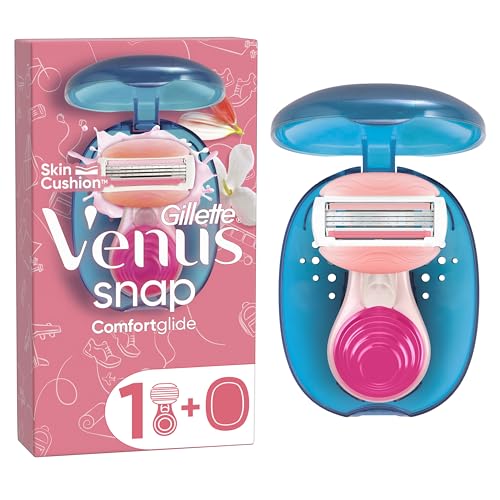 Gillette Venus Extra Smooth Snap Rasierer Damen Damenrasierer Nassrasierer mit einem Hauch botanischer Öle und Feuchtigkeitsband Inkl. 1 Rasierklinge und Reise-Etui