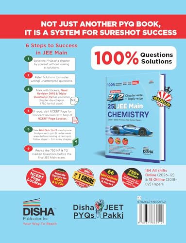 Image of Disha Errorless 202 Chemistry Chapter-wise & Topic-wise 25 Year JEE Main Previous Year Solved Papers (2026 - 2002) 10th Edn |100% New Syllabus JEE MAINS PYQ Book with Detailed Solutions | For JEE 2027