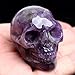 Healing Crystal Stone Human Reiki Skull Figurine Statue Sculptures Mixed Stone(Amethyst)