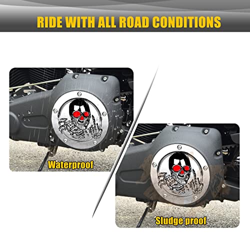 Sresk 3D Skull 5 Hole Derby Covers for Harley, Derby Timer Engine Timing Cover for Harley 1999-2014 Big Twin Cam EVO Touring Road King Electra Glide FLHR FLHX FXST Dyna (Chrome R) by Sresk - Image 8