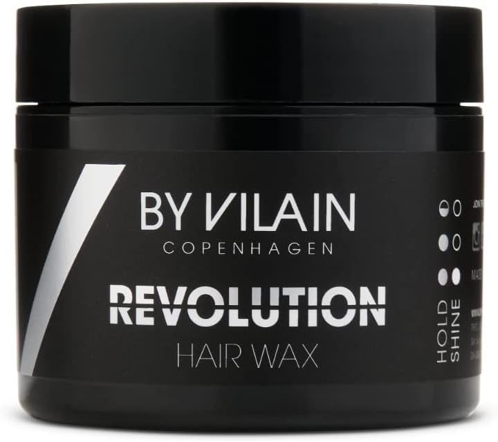 By Vilain Revolution Wax - Professional Hair Styling Mud Wax Super Strong Hold, Natural Shine For All Hair Types Molding Sculpting Pomade Easy to Style Fullness & Texture Smoothing & Slick Paste 65ml