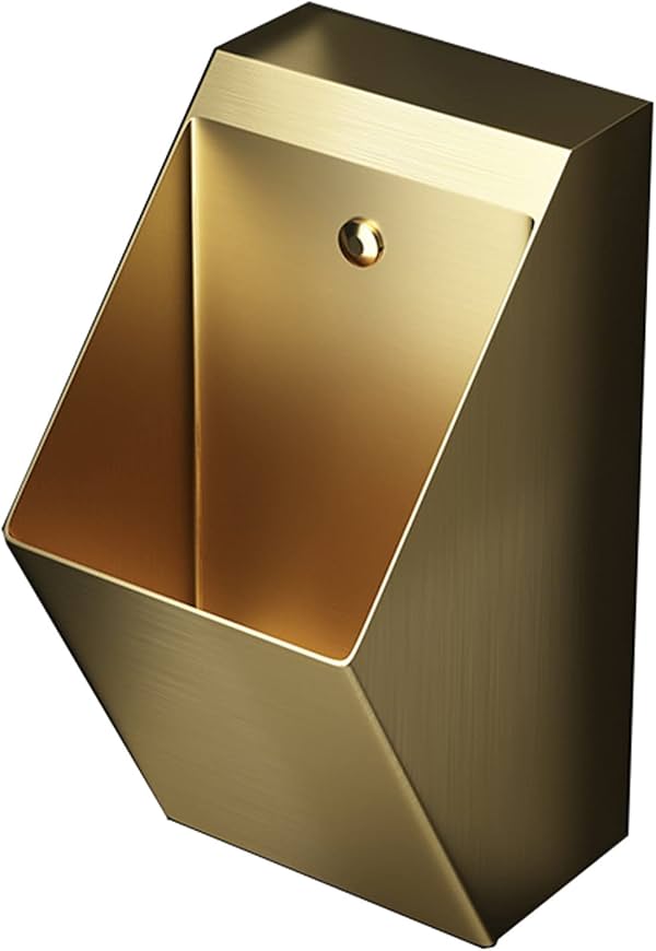 Urinario de acero inoxidable para montaje en pared con sensor automático y fluxómetro, accesorio de baño para hogares, oficinas y baños públicos, Oro - Urinario individual