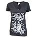 Star Wars Poster V-Neck Charcoal Heather Juniors T-Shirt (X-Large)