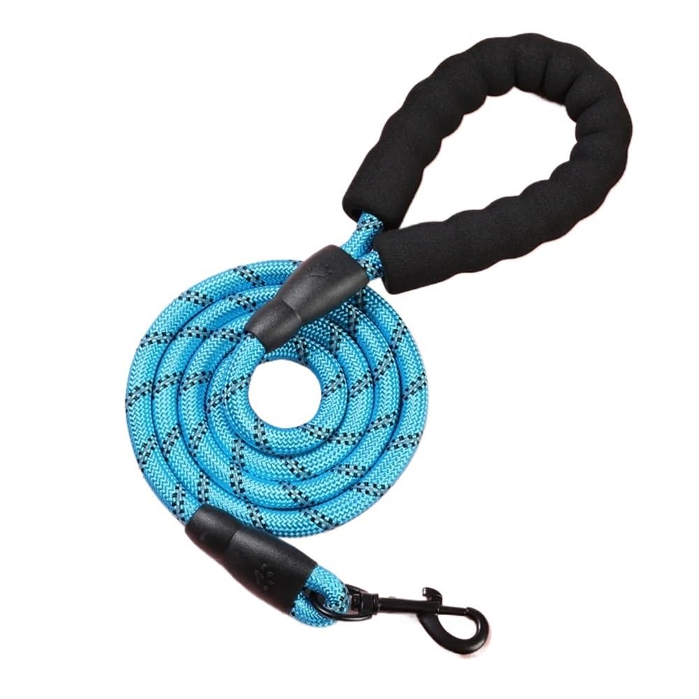 Longe pour chien nylon réfléchissante laisse animaux compagnie 120cm bleu