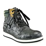  Angkorly - Zapatillas Moda Zapatilla - Sneakers Altas Plataforma Efecto Envejecido Mujer Trenzado Bucle Plataforma 3.5 CM - Negro 5 F1375 T 37