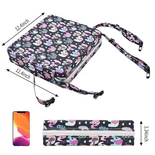 Image of Booster Seat for Kitchen Chair - Washable Toddler Booster for Dining Table, Portable Travel Increasing Cushion for Kid (Elephant)