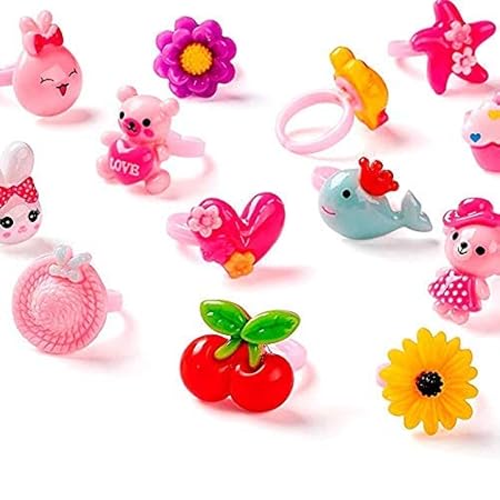 Trendy Tap Girls Ring Set Doll Anna Elsa Finger Ring in Assorted Design(Pack of 10)