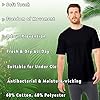 Sock Stack Pack of 3 Mens Plain Crew Neck T Shirts Multipack Work Summer Short Sleeve Slim Fit Breathable T-Shirt for Men, Black Small #1