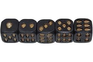 Novelty Board Game 1 Set of 5 Pcs Black Skull Dice Grinning...