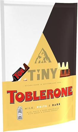 Toblerone Tiny's Milk, White & Dark Chocolates with Nougat, 250 g (1-Pack)