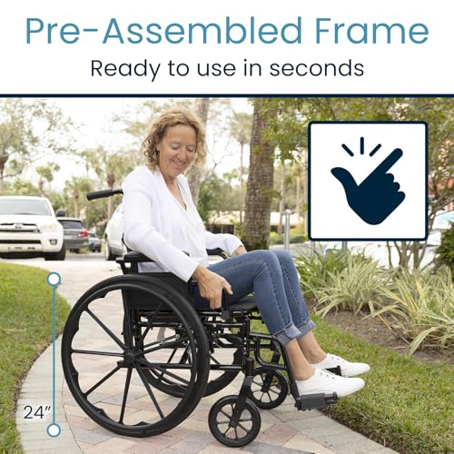 image for Vive Bariatric Wheelchair for Adults (Supports 400 lbs) - Foldable, He