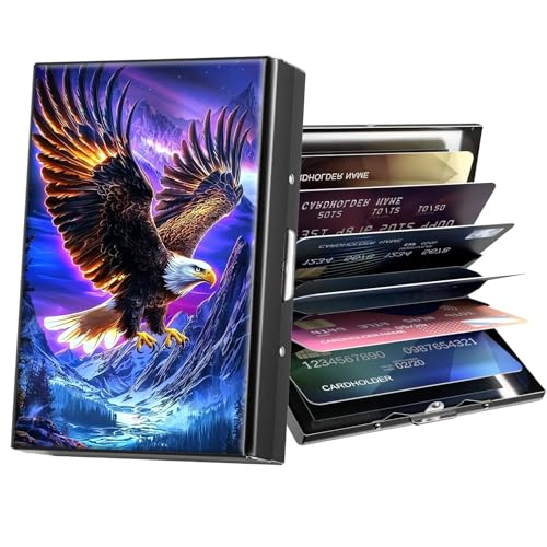 ACWDMKH Metal Wallet,Credit Card Holder for Women Men,RFID Blocking Card Holder Wallet Mini Slim Aluminum Wallet ID Case Hard Card Case Business Card Holder Case,Eagle Mountain
