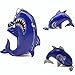 Handmade Genuine Leather 3D Animal Shark Coin Purse with Removable wrist strap (Blue)
