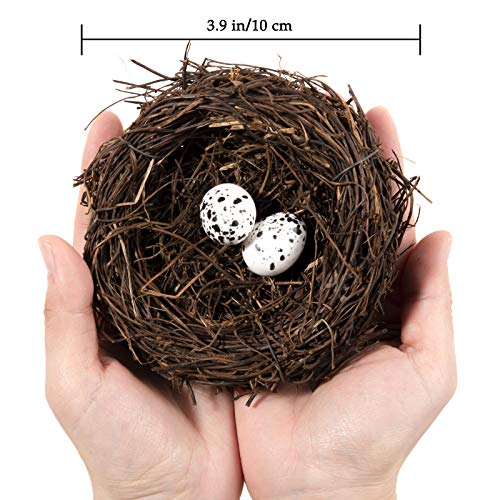 Whaline 3 Set Easter Bird Nest Decorating Kit With 6 Artificial Egg Foam Eggs Ornaments For Crafts Home Party Decor #TOP1