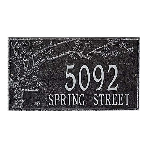 Custom Spring Blossom Estate Wall Address Plaque 20”W x 12”H (2 Lines)