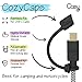 [5-Piece] Cozy USB Caps for USB C Cable - Tether/Cap Provides Dust and Oxidation Protection, Projection Adapter Cover, Protects During Travel, Portable, Designed by Cozy (Black)
