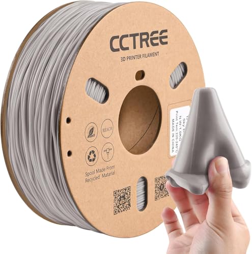 CCTREE TPU 95A 3D Printer Filament 1.75mm, 1KG Cardboard Spool, Grey