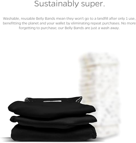 Miniatura 7 de Pet Parents Bandas para el vientre para perros lavables y reutilizables de primera calidad (paquete de 3) de pañales para perros machos, bandas para