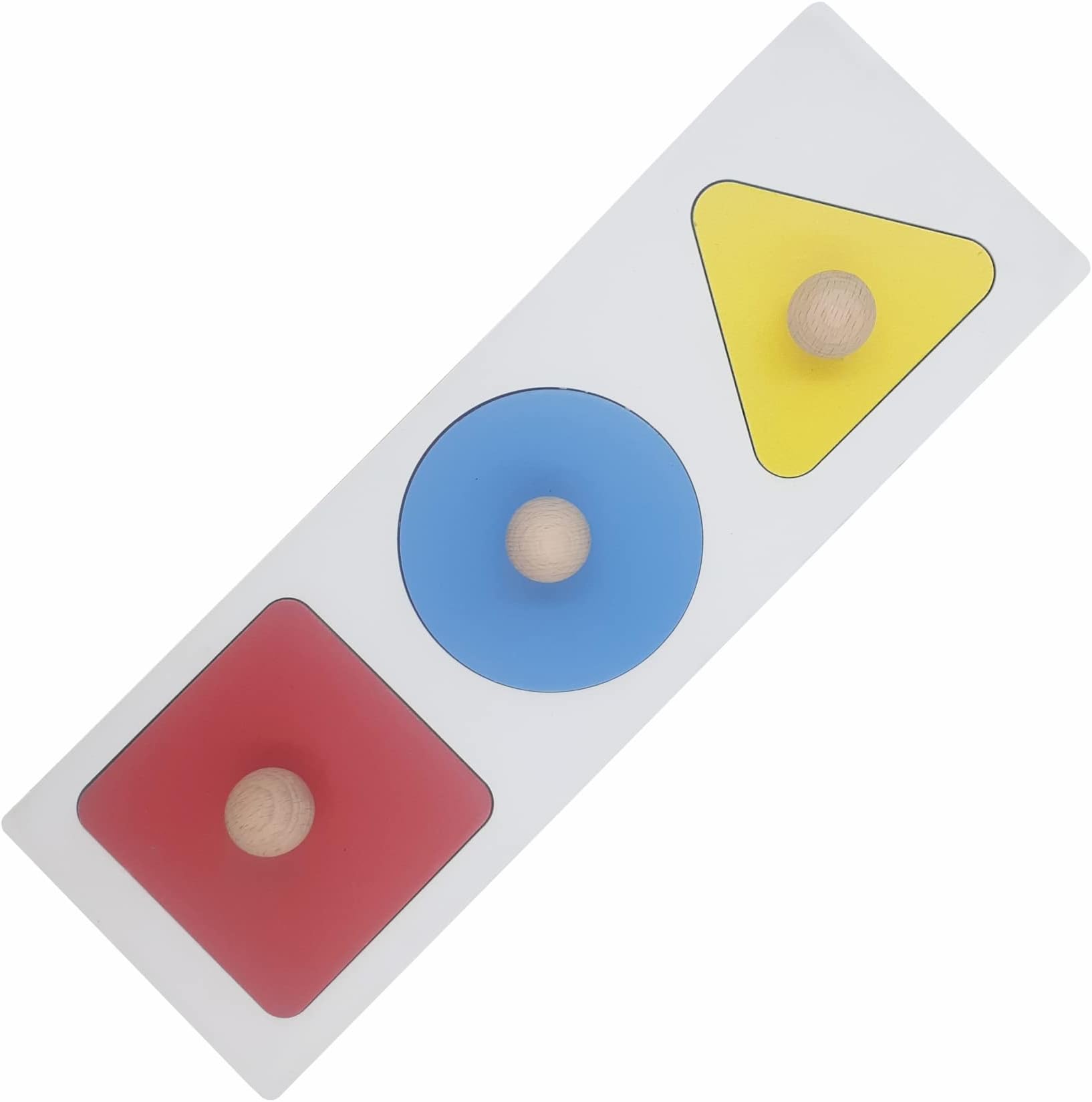 Tantrums Multicolor Educational Geometry Shapes Board with Square Circle Triangle Puzzle for Leaning |Early Childhood (Toddler Shapes)