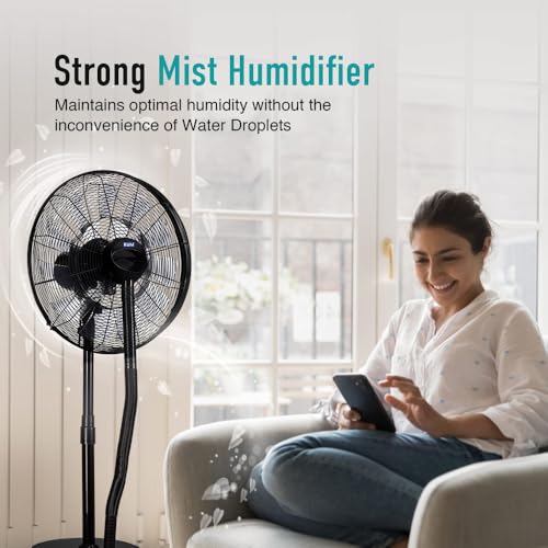Image of KUHL Exzel H3 Next Gen BLDC Desert Cooler with Mist & Humidifier | 18 Inches Pedestal Fan | Remote Operated | High Airflow & Low Noise | 6L /8 Hr Water Tank Capacity | Tilt Function | 450 mm