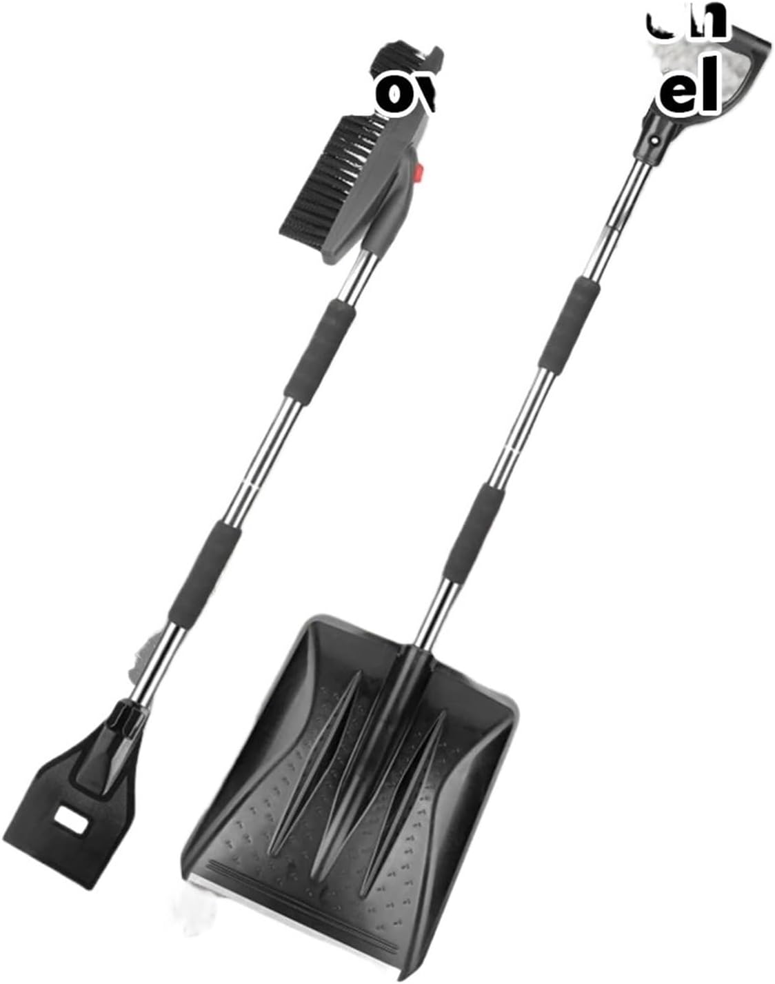 Car Mounted Snow Shovel, Metal Stainless Steel Telescopic, Detachable Ice Removal Device, Cleaning and Defros(12PCS Double Layer)