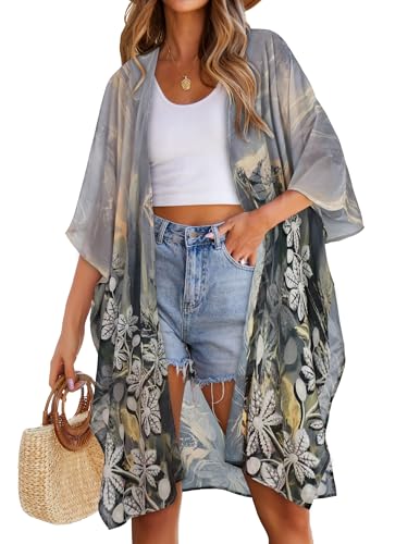 Image of Women's Kimono Swimsuit Coverups Summer Beach Loose Cardigans for Swimwear