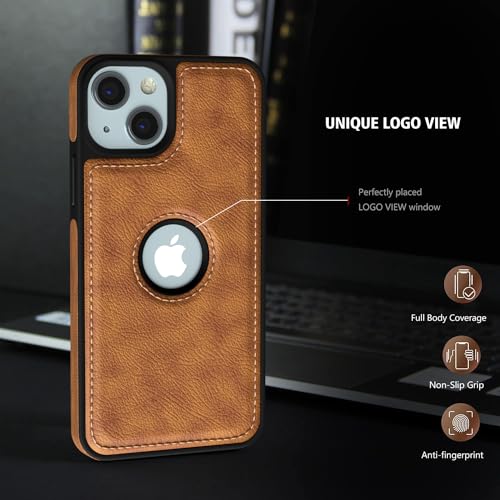 Image of Pikkme Back Cover for iPhone 15 | Full Camera Protection, Raised Edges & Super Soft-Touch Bumper Case (Brown)
