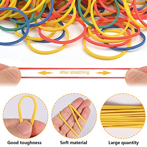 Elastic Bands, 200 Pcs Colorful Rubber Bands, Elastic Rubber Bands for Office, Home, School Supplies (4 Colors) image 7