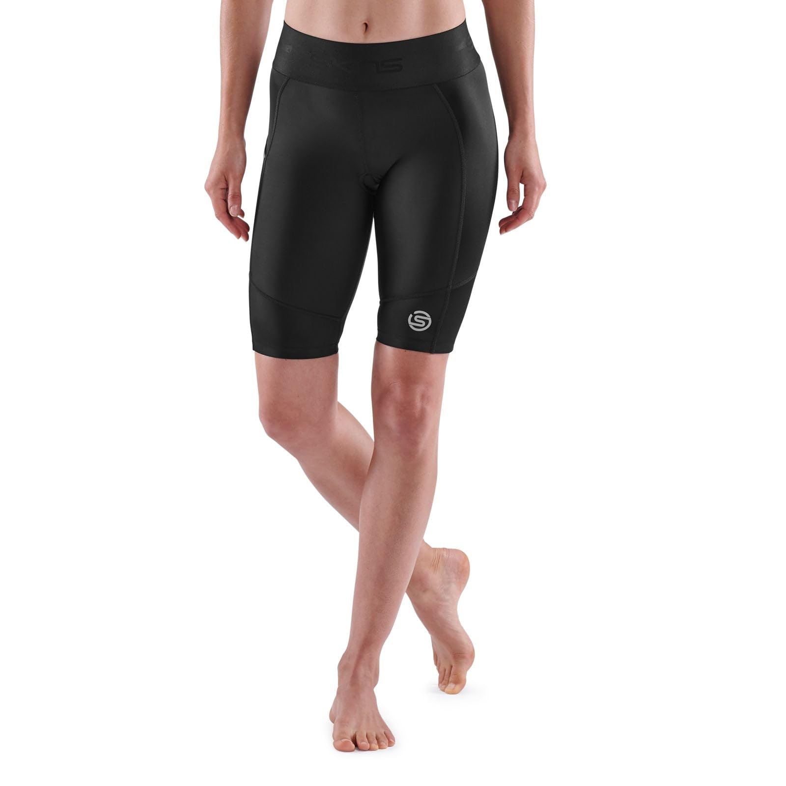 Skins Series-3 Men's Premium Compression Half Tights-Improved Circulation, Reduce Soreness for Rugby, Running & Workouts Black