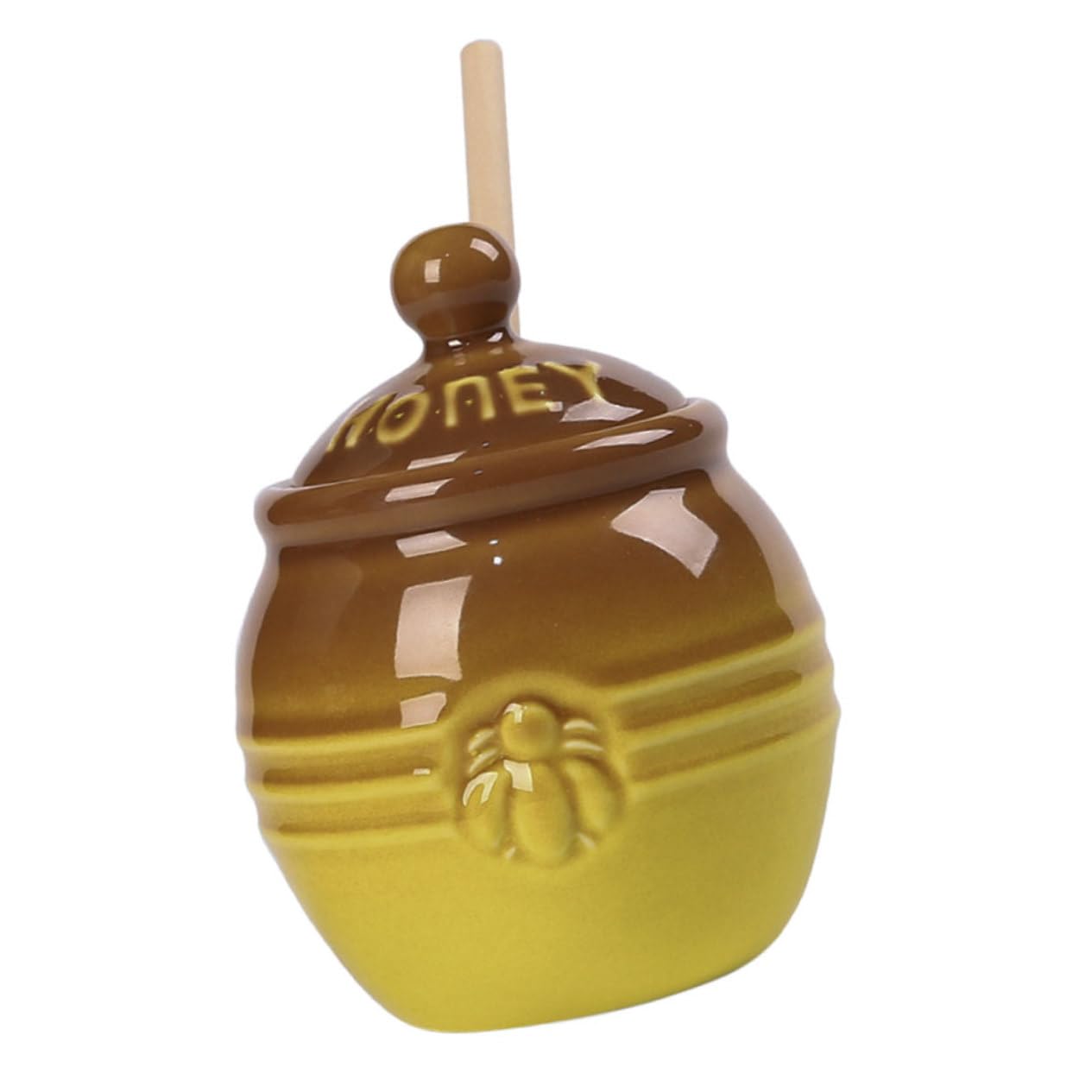 Ciieeo Ceramic Honey Bear Jar Small Honey Storage Jar Mini Dripper for Kitchen Decor Bear