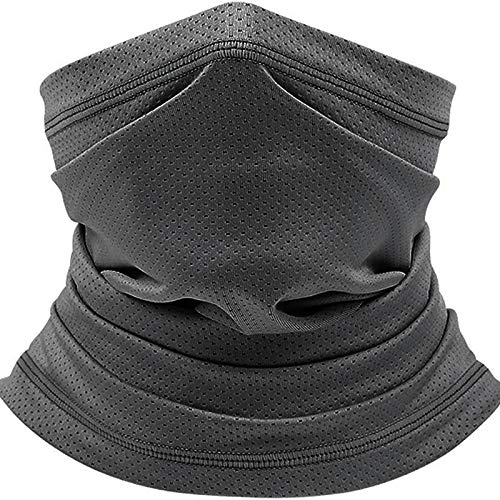 Pack 2 Bandanas Unissexo Sports Face Cover Neck Gaiter Balaclava, Cinza Escuro/Branco