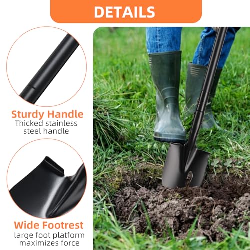 Pala redonda pequeña de metal para jardinería 43.7 pulg miniatura 3