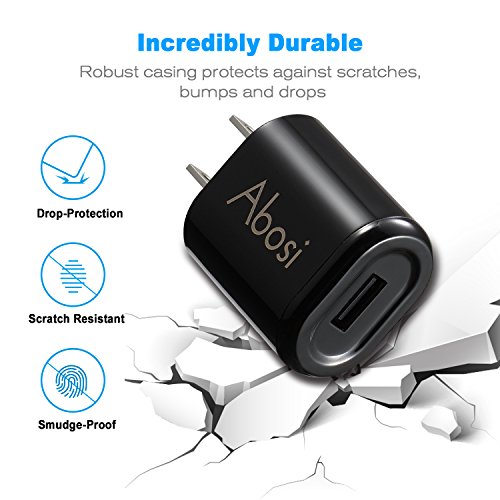 Wall Charger Abosi 3 Pack 5V 1A Ul Certified Universal Power Adapter Usb 1 Port Home Wall Charger Plug Compatible With Iphone Samsung And More Device Ul Listed #TOP3