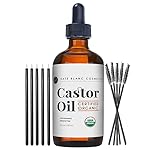 Kate Blanc Cosmetics Castor Oil Organic (4oz), 100% Pure, Cold Pressed, Hexane Free. Natural Oil for Hair, Eyelashes, Eyebrows. Skin Moisturizer with Starter Kit