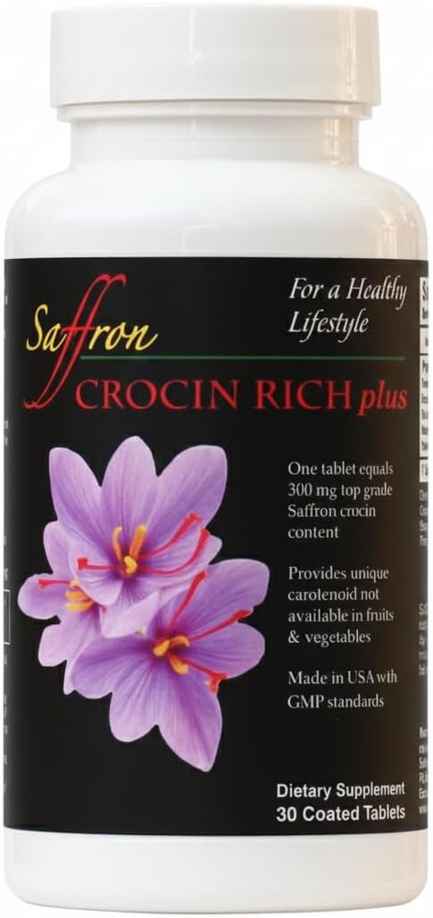 Crocin Rich Plus High-Potency Brain Supplement 25mg High-Purity Crocin (Key Active Saffron Compound) with 7 Antioxidants | Memory, Focus, Mood, Sleep, Mobility & Healthy Aging...