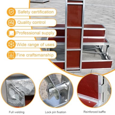4 Tier Portable Choir Risers, Adjustable Choral Stairs Platform for Classroom & Church, Durable Group Performance Stage Steps, Easy Setup Choir Seating Solution