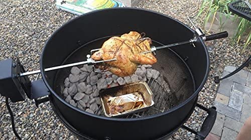 onlyfire Fleischnadeln | BBQ Fleischnadel mit Durchmesser 12mm mit Feststellschraube, Fleischklammer doppelt | Fleischklammern für Drehspieß, Hähnchen, Schaschlik und vieles mehr (2 Stück)
