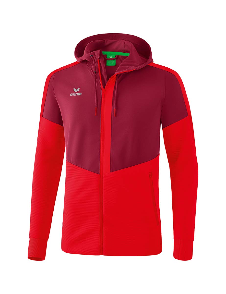 Erima Squad Training Jacket with Hood - Bordeaux/Red, 164