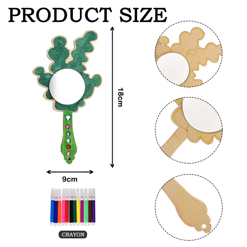 Activite Manuelle Halloween Enfant Ainiv 12Pcs Kits Bricolage Miroir Licorne En Bois, Licorne Artisanat En Bois à Peindre, DIY Loisirs Atelier Creatif Enfant