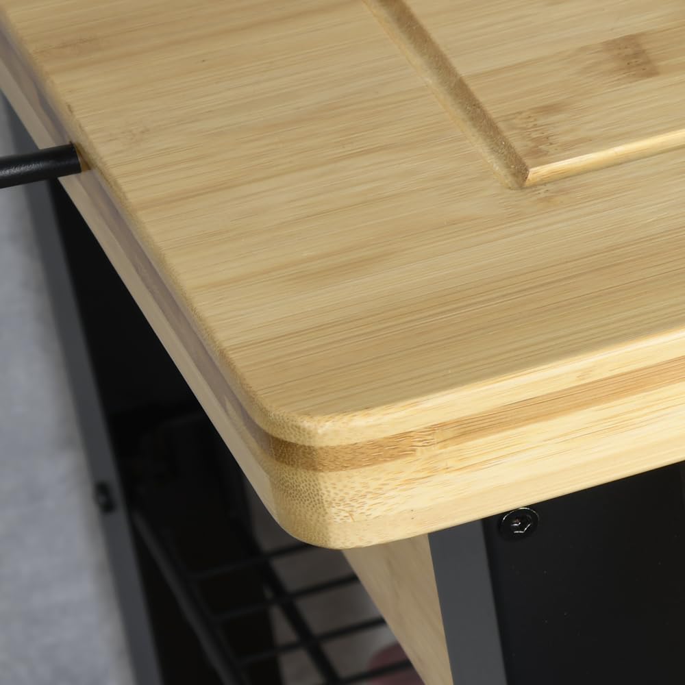 Kesper | Küchenwagen, Material: FSC-zertifizierte Faserplatte, Maße: B: 71 x H: 88 x T: 60cm, Farbe:Natur/schwarz | 25891 13