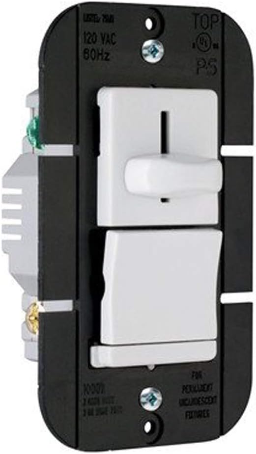 Legrand Pass & Seymour LS1000W 1000W LS Series Preset Dimmer Light Switch for Incandescent and Halogen Bulbs, Single Pole, White (1 Count)