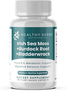 Healthy Herbs Wildcrafted Sea Moss Capsules | 2280mg Advanced Ocean Greens Complex Irish Sea Moss Superblend | US-Made, Vegan, Non-GMO, Easy-Swallow 60 Capsules