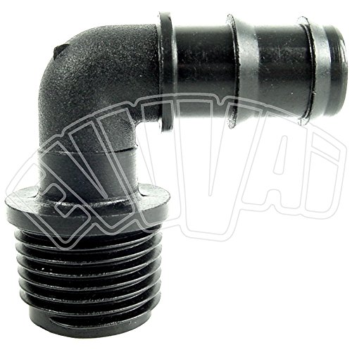25 MM X 3/4 GOMITO 90° CURVA RACCORDO PORTAGOMMA E FILETTO IRRIGAZIONE GIARDINO