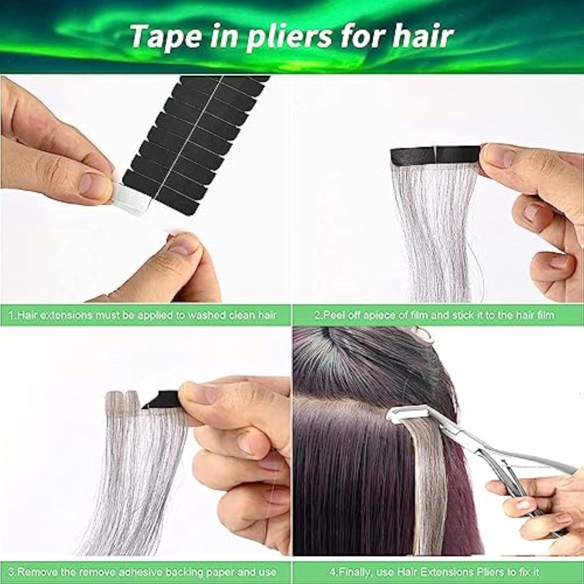 Tape in Hair Extensions Plier Silvery Stainless Steel Tool