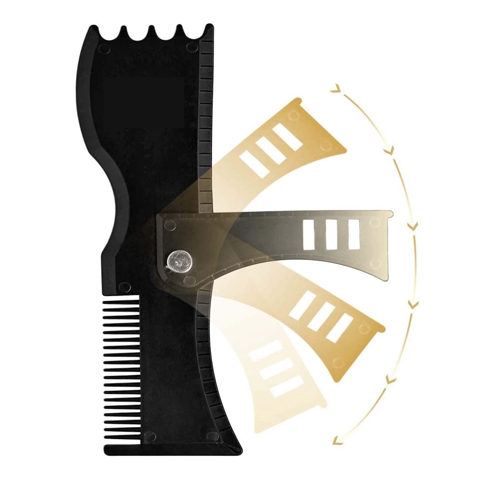 Beauty tools 1pcs 360°Rotation Adjustable Beard Styling Comb For Men Trimming Hairline And Neckline Goatee Beard Template Modeling for Men (Color : A)