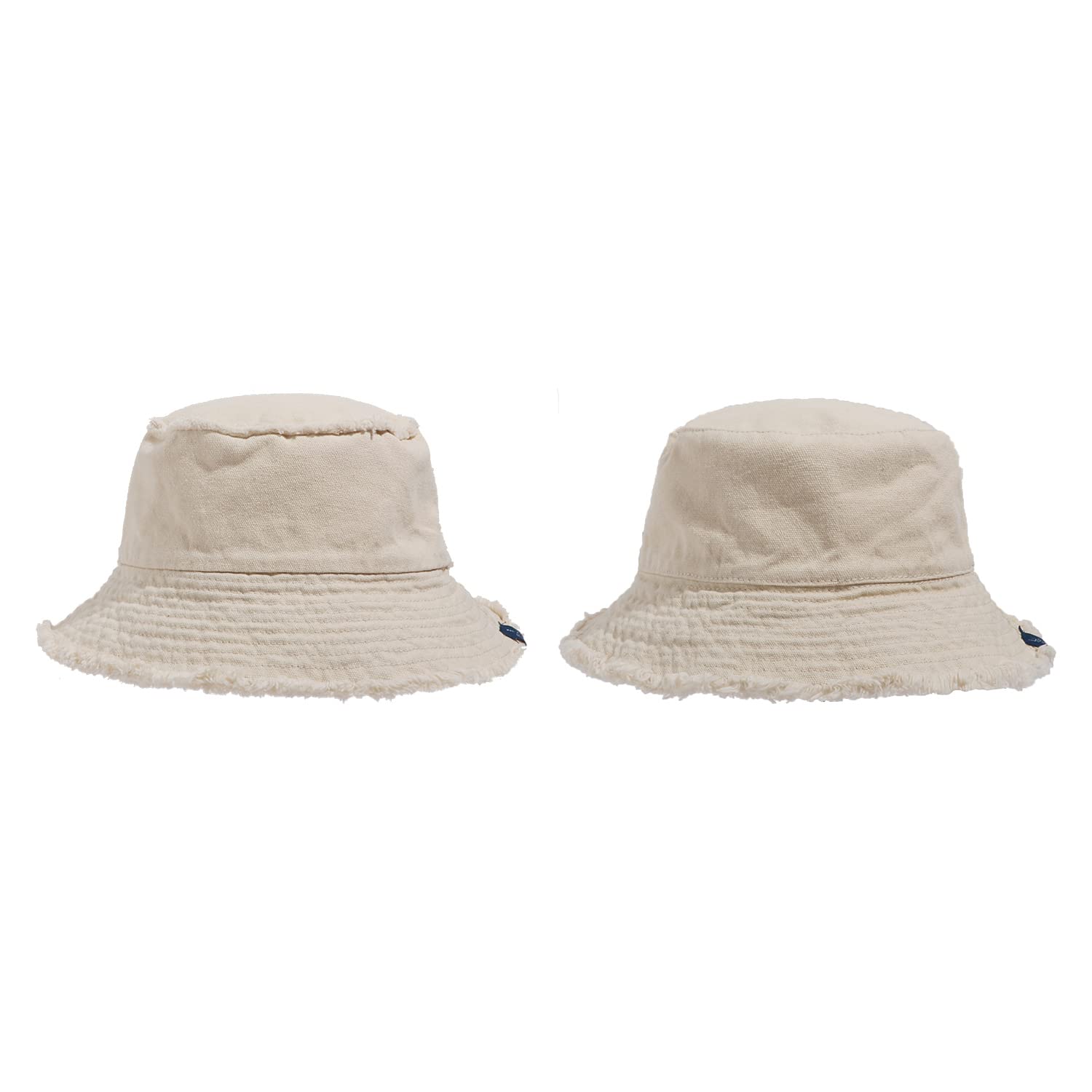 CLAPE Washed Baumwolle Sonnethut Bucket Hat Damen Fischerhut Herren Ausgefranste Krempe Faltbar Sonnenschutz Hut Sommerhut Schlapphut für Reise Beach Outdoor