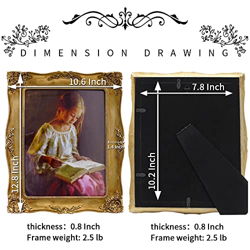 Kilarero 8X10 Inch Gold Vintage Picture Frame, Elegant Antique Photo Frames With Glass Front, Tabletop Wall Hanging, Gift Ideas, Vine Pattern, Photo Display (8X10 Inch, Gold) #TOP6