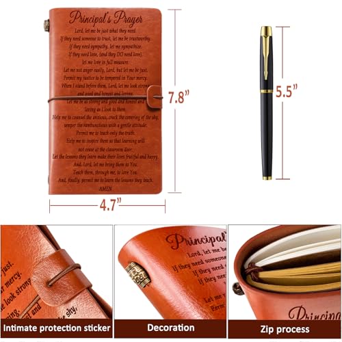 Cuaderno de cuero Muzuis para director con oraciones y notas de agradecimiento 3